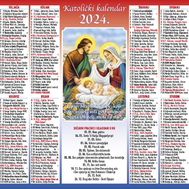 Katolički kalendar, naljepnica za blagoslov doma i Pastoralni dnevnik